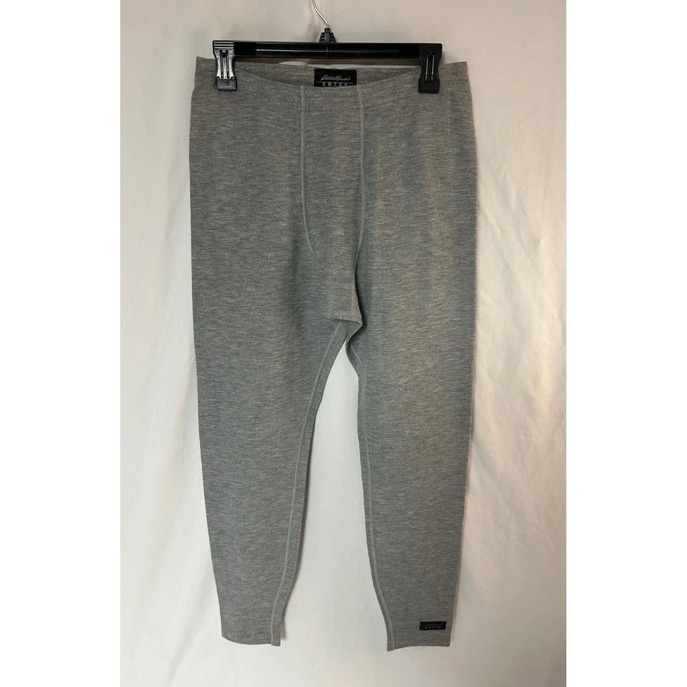 Eddie Bauer EBTEK Mens Small Thermal Base Layer Pants Gray Leggings Vtg Made USA